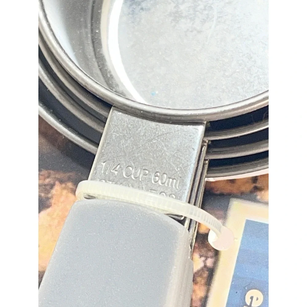Cooks Corner Measuring Cup Set Stainless Steel Silver‎ Gray 4pc Kitchen Baking